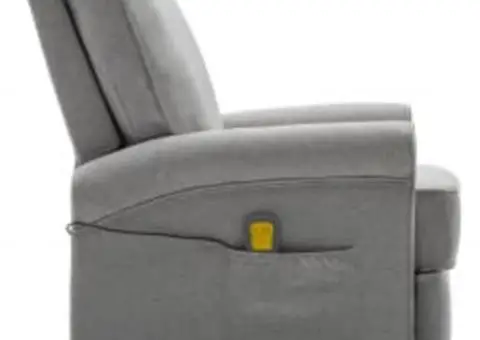 Fotoliu de masaj, gri deschis, material textil - 4/5