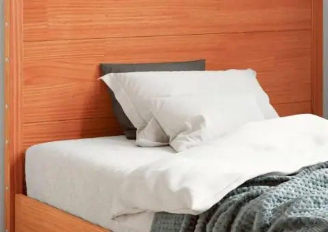 Tăblie de pat, maro ceruit, 100 cm, lemn masiv de pin - 1/5