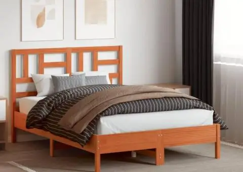 Tăblie de pat, maro ceruit, 180 cm, lemn masiv de pin - 3/5