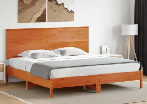 Tăblie de pat, maro ceruit, 180 cm, lemn masiv de pin - 3/5