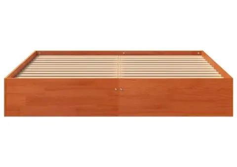 Cadru pat fără saltea, maro ceruit, 120x200 cm, lemn masiv pin - 4/5