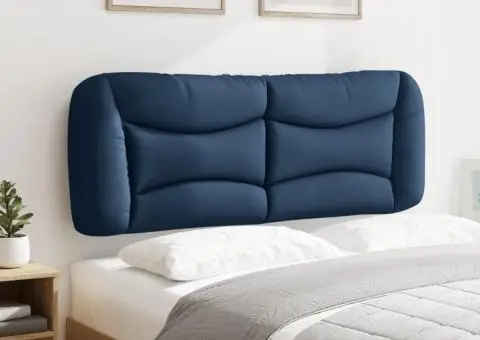 Pernă pentru tăblie de pat, albastru, 120 cm, material textil - 4/5