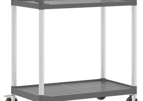 Cărucior cu 2 niveluri, gri, 99x50x97 cm, aluminiu - 2/5