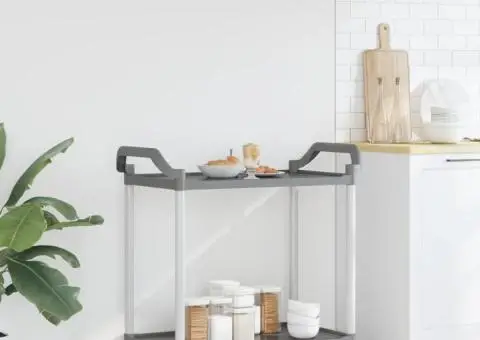 Cărucior cu 2 niveluri, gri, 99x50x97 cm, aluminiu - 3/5