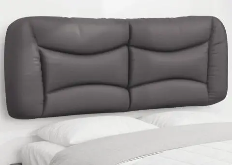 Pernă pentru tăblie pat, gri, 140 cm, piele artificială - 1/5
