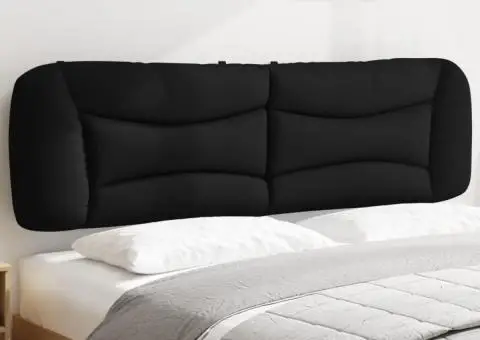 Pernă pentru tăblie de pat, negru, 180 cm, material textil - 1/5