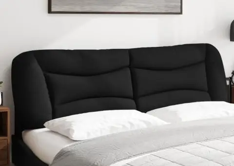 Pernă pentru tăblie de pat, negru, 180 cm, material textil - 3/5