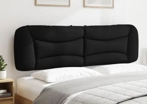 Pernă pentru tăblie de pat, negru, 180 cm, material textil - 4/5