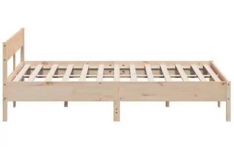 Cadru de pat fără saltea, 200x200 cm, lemn masiv pin - 5/5