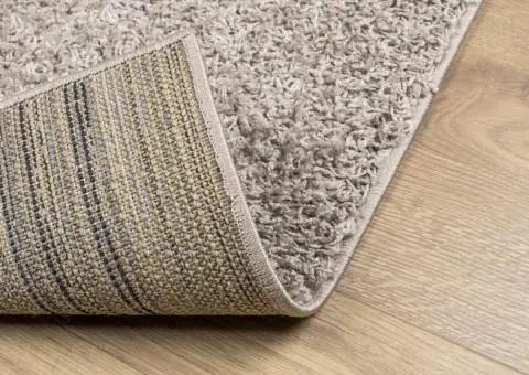 Covor pufos "PAMPLONA" cu fire înalte, bej modern, 60x110 cm - 5/5