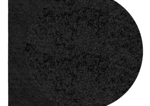 Covor pufos "PAMPLONA" cu fire înalte, negru modern, 80x150 cm - 3/5