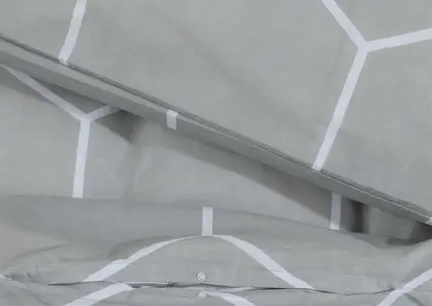 Set cu husă de pilotă, gri, 155x220 cm, bumbac - 4/5