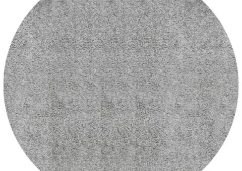 Covor pufos "PAMPLONA" cu fire înalte, gri modern, Ø 120 cm - 2/5