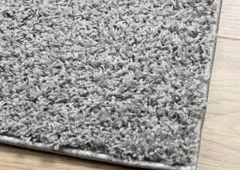 Covor pufos "PAMPLONA" cu fire înalte, gri modern, 60x110 cm - 4/5