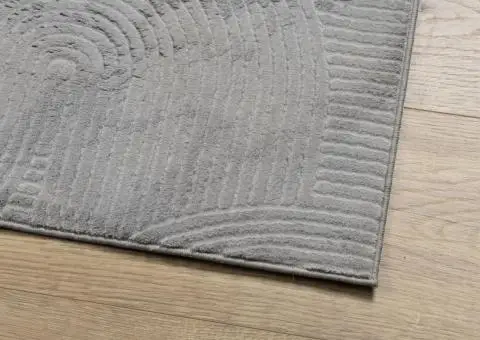 Covor "IZA" aspect scandinav, cu fire scurte, gri, 100x200 cm - 4/5