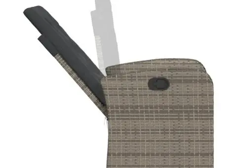 Set mobilier de grădină cu perne, 5 piese, gri, poliratan - 5/5