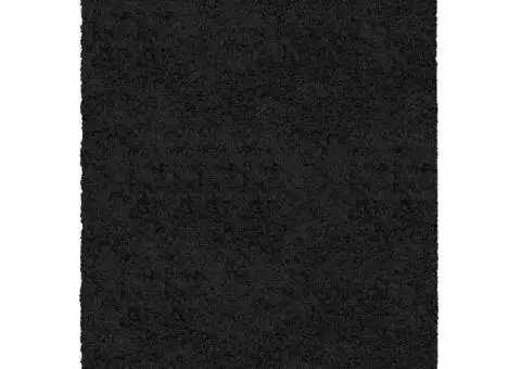 Covor pufos "PAMPLONA" cu fire înalte, negru modern, 120x170 cm - 2/5