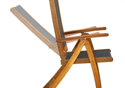 Scaune de grădină pliabile 4 buc. lemn masiv acacia & textilenă - 5/5