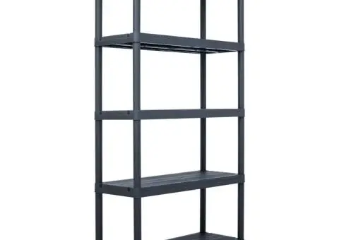 Rafturi de depozitare 2 buc. negru 80x40x180 cm plastic 250 kg - 2/5