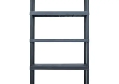 Rafturi de depozitare 2 buc. negru 80x40x180 cm plastic 250 kg - 3/5