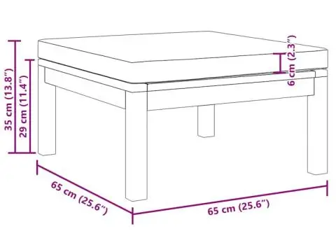 Taburet de picioare, pernă alb crem, lemn masiv de acacia - 5/5