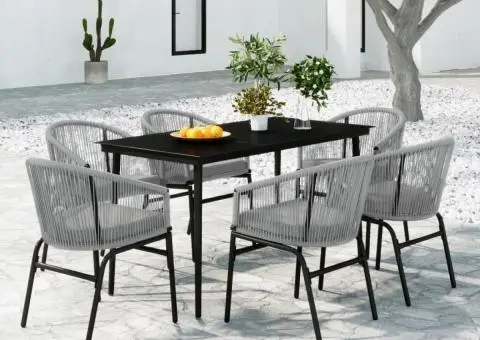 Set mobilier de grădină, 7 piese, gri - 1/5