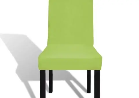 Huse de scaun elastice drepte, 6 buc., verde - 3/5