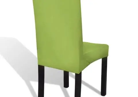 Huse de scaun elastice drepte, 6 buc., verde - 4/5