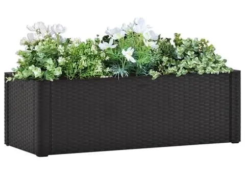 Strat înălțat grădină sistem auto-udare, antracit, 100x43x33 cm - 1/5