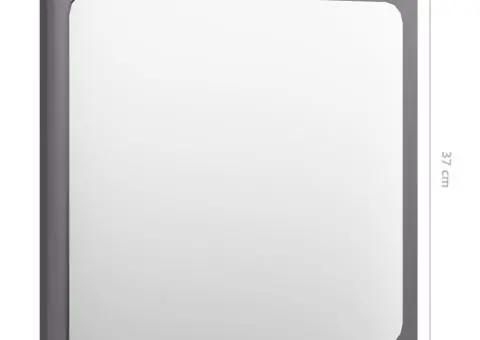 Oglindă de baie, gri extralucios, 40x1,5x37 cm, PAL - 5/5