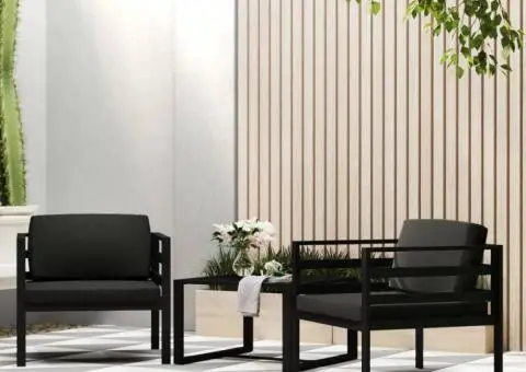 Canapele de o persoană, cu perne, 2 buc., antracit, aluminiu - 1/5