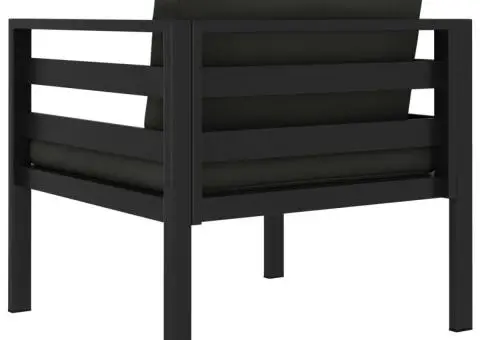 Canapele de o persoană, cu perne, 2 buc., antracit, aluminiu - 5/5