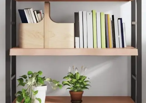 Raft de perete maro deschis 80x60x(2-6) cm lemn stejar tratat - 1/5