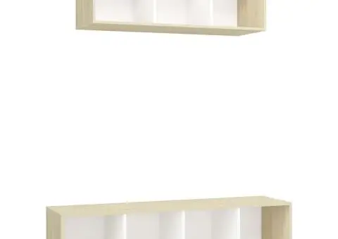 Set dulapuri TV, 2 piese, alb și stejar sonoma, lemn prelucrat - 2/5