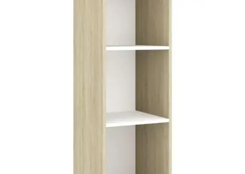 Set dulapuri TV, 2 piese, alb și stejar sonoma, lemn prelucrat - 4/5