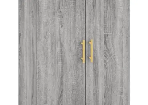 Dulap înalt, gri sonoma, 69,5x34x180 cm, lemn compozit - 5/5