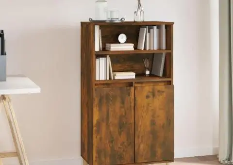 Dulap înalt, stejar fumuriu, 60x36x110 cm, lemn prelucrat - 1/5