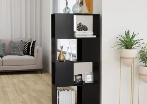 Bibliotecă/Separator cameră, gri, 60x24x124,5 cm, PAL - 1/5