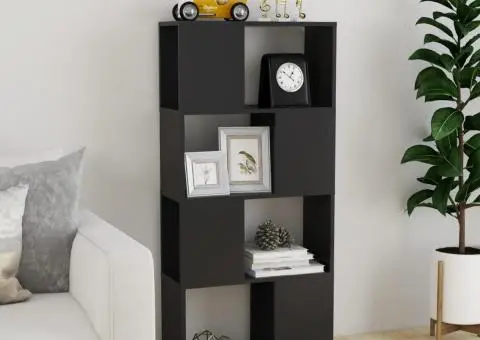 Bibliotecă/Separator cameră, gri, 60x24x124,5 cm, PAL - 3/5