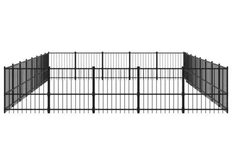 Padoc pentru câini de exterior, 37,64 m², oțel - 4/5