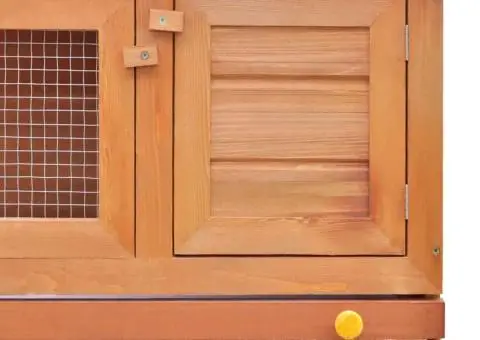 Cușcă de exterior iepuri cușcă adăpost animale mici, 4 uși, lemn - 5/5