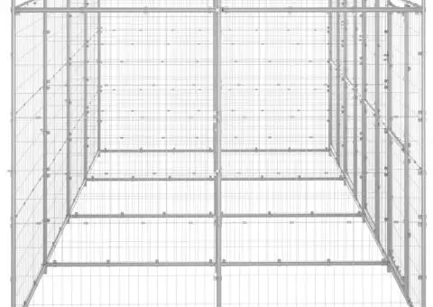 Padoc pentru câini de exterior, 9,68 m², oțel galvanizat - 3/5