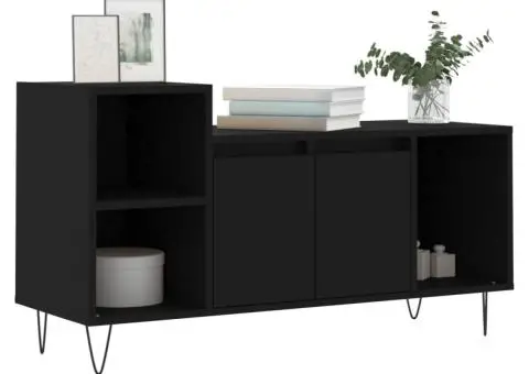 Comodă TV, negru, 100x35x55 cm, lemn prelucrat - 3/5