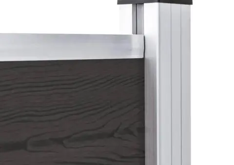 Set de panouri de gard, negru, 175x105 cm, WPC - 5/5