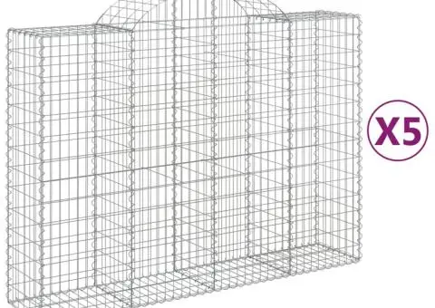 Coșuri gabion arcuite 5 buc, 200x50x140/160 cm, fier galvanizat - 2/5