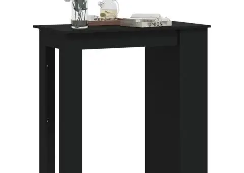 Masă de bar cu raft de depozitare, negru, 102x50x103,5 cm, PAL - 3/5