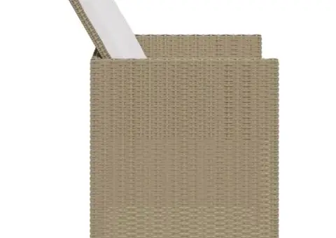 Scaune de grădină cu perne, 4 buc., bej, poliratan - 5/5