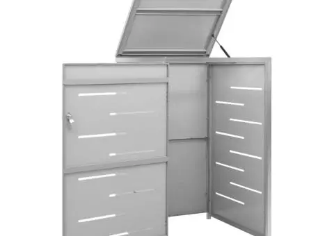 Magazie pentru pubelă unică, 69x77,5x112,5 cm, oțel inoxidabil - 3/5