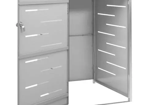 Magazie pentru pubelă unică, 69x77,5x112,5 cm, oțel inoxidabil - 4/5