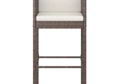 Scaune de bar cu perne, 2 buc., maro, poliratan - 4/5